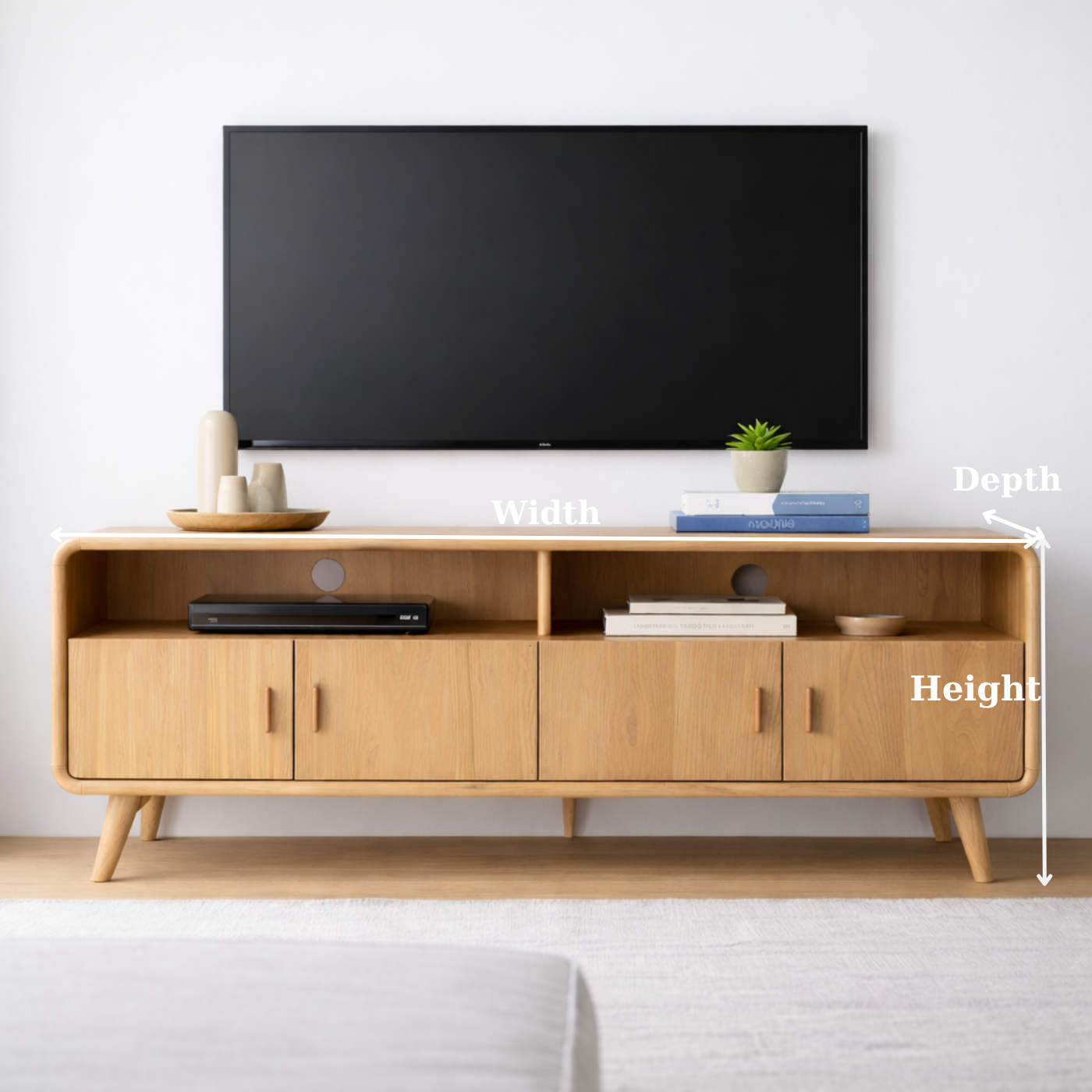 Modern Solid Wood TV Stand for Modern Living Rooms
