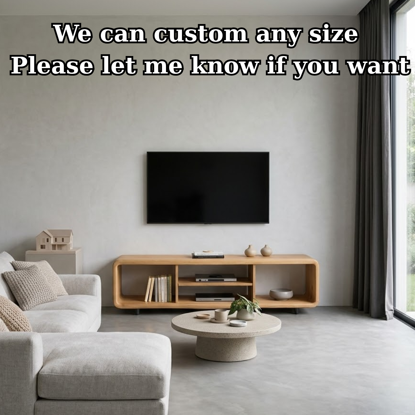 Solid Wood TV Stand with Open Shelves for Minimalist Interiors