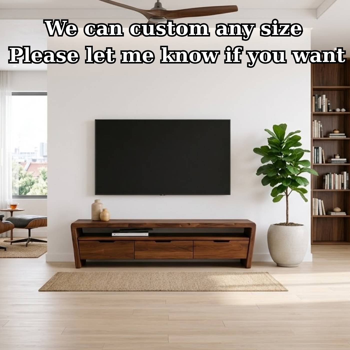 Solid Wood TV Stand with Drawers and Open Shelf for Minimalist Living Spaces