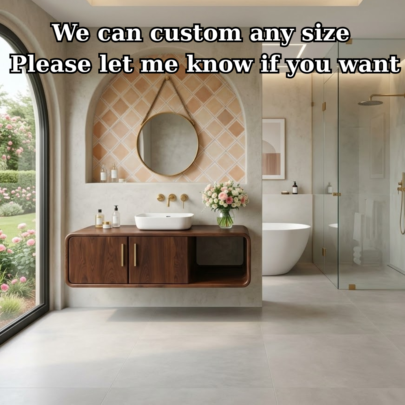 Floating Solid Wood Bathroom Vanity with Cabinet Doors and Open Shelf for Elegant Bathrooms