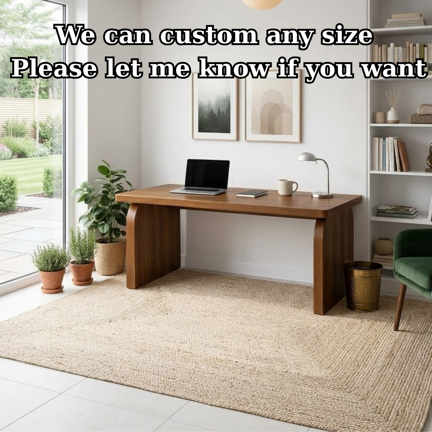 Minimalist Solid Wood Desk with Elegant Curved Leg Design