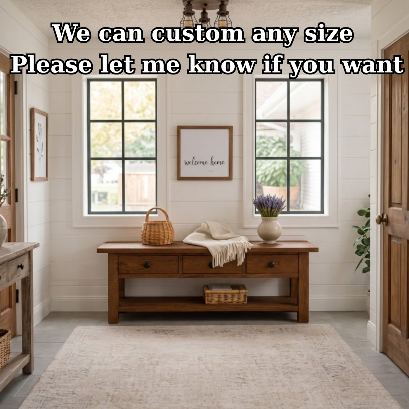 Solid Wood Entryway Bench with 3 Drawers & Lower Shelf – Farmhouse Shoe Storage Bench