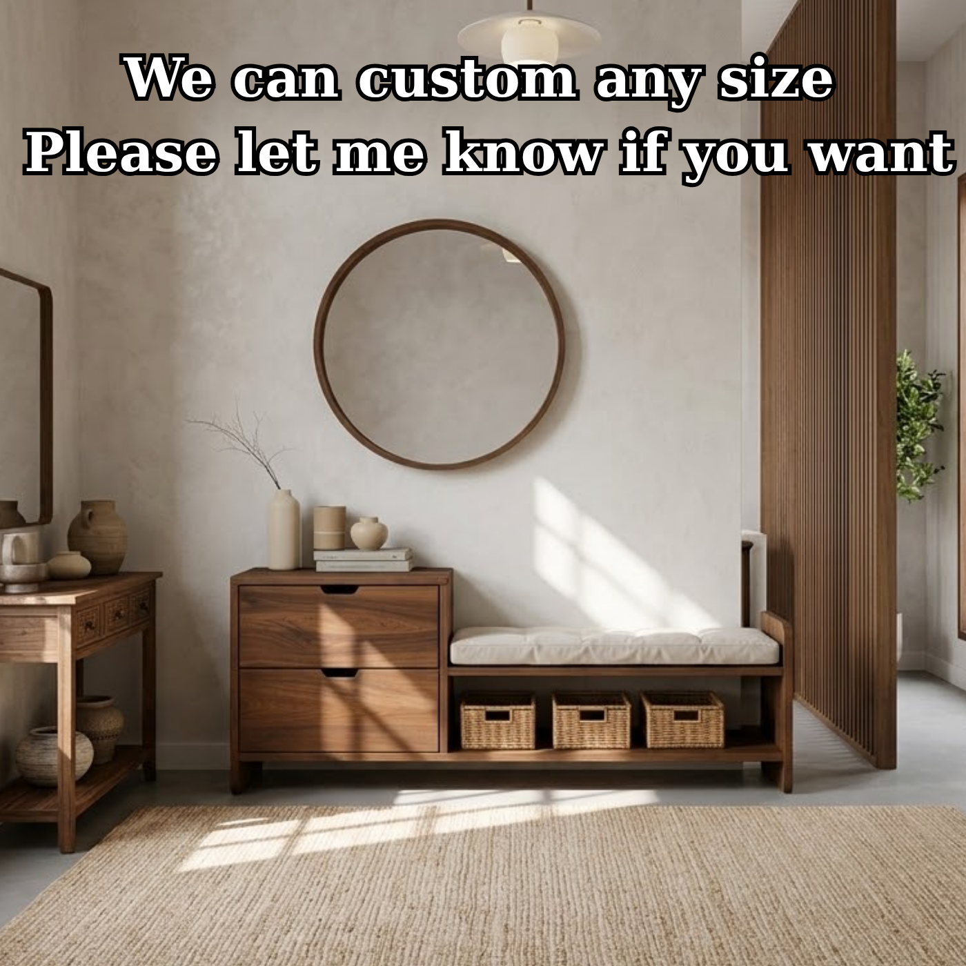 Solid Wood Entryway Storage Bench with Drawers, Cushion Seat & Basket Shelf – Shoe Storage Bench
