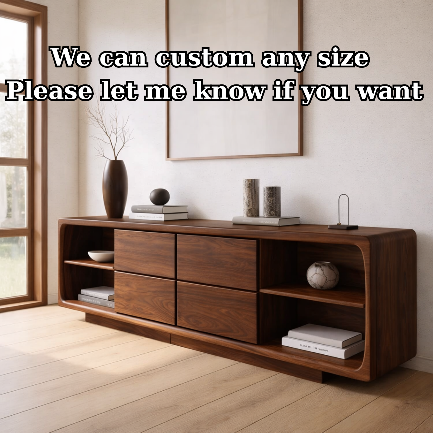 Solid Wood Console Table with Drawer Storage and Open Shelf Design for Modern Living Room