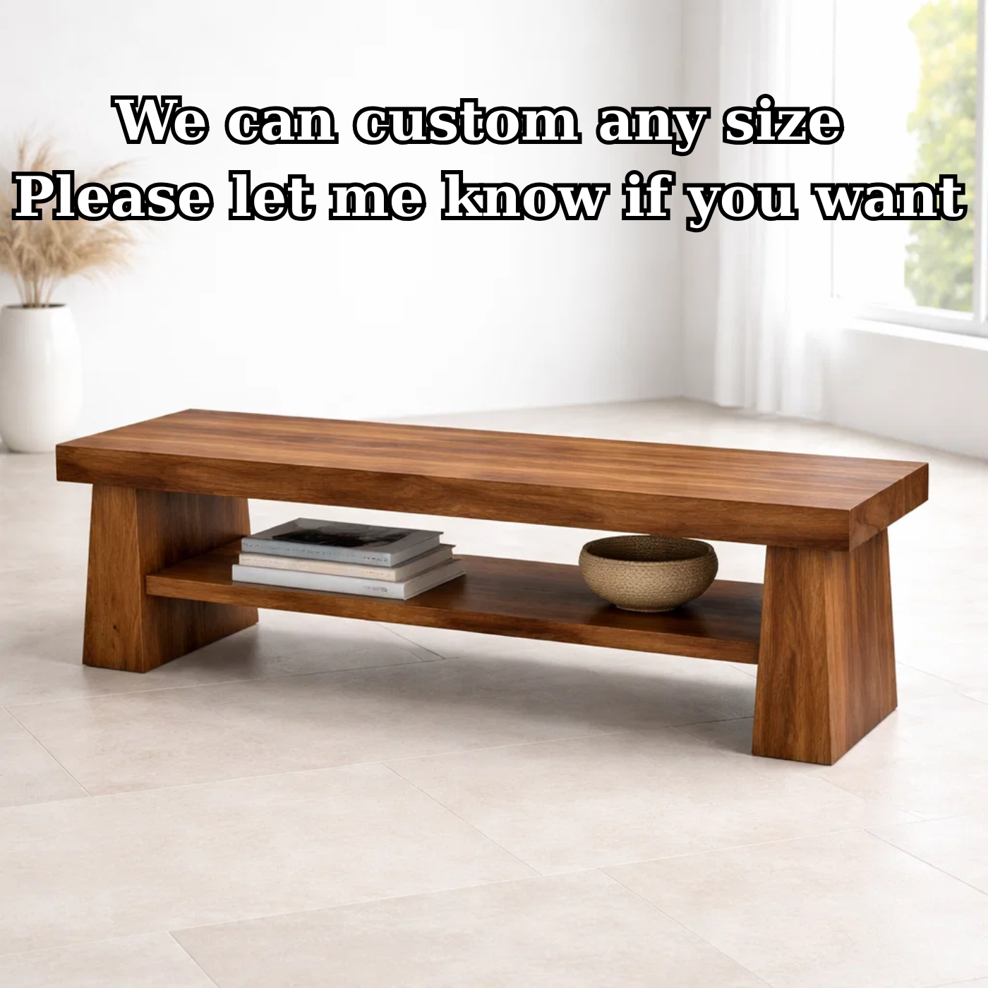 Solid Wood Entryway Bench with Shelf, Wooden Shoe Bench, Hallway Seating, Minimalist Storage Bench
