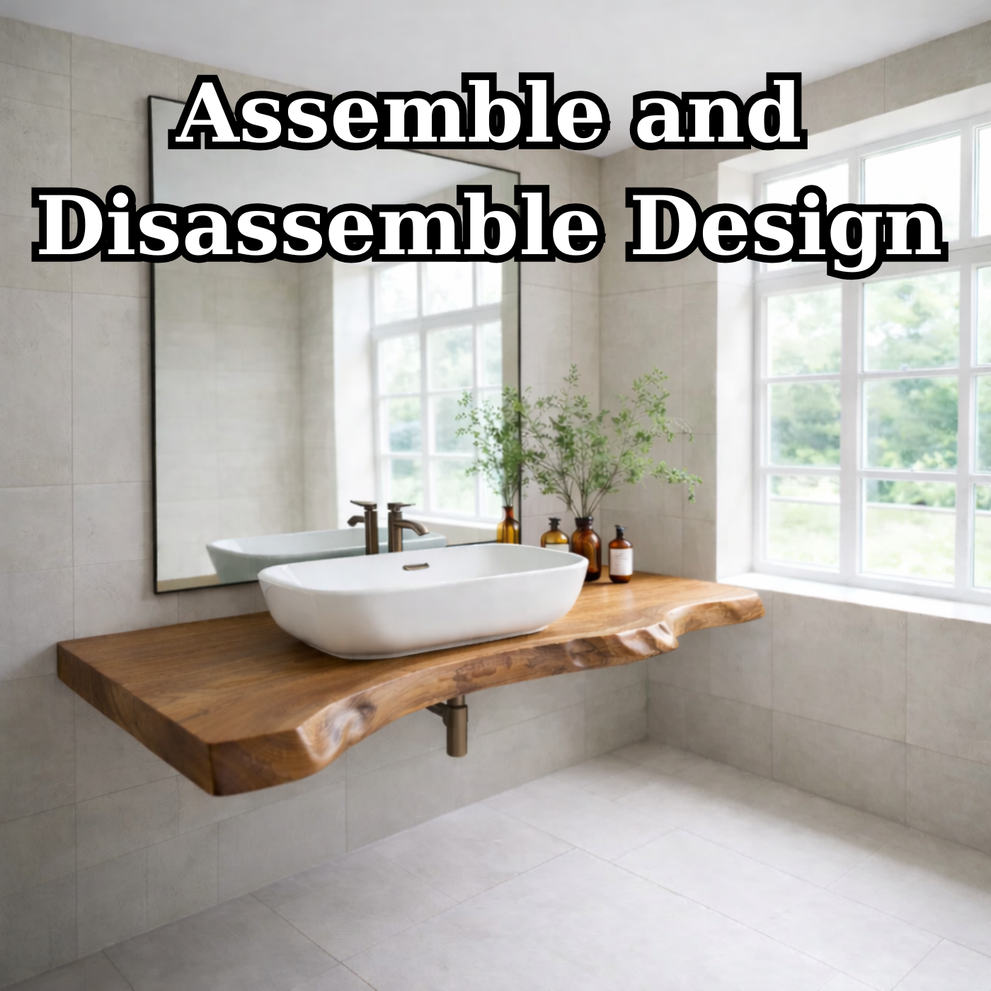 Live Edge Floating Bathroom Vanity Top, Solid Wood Wall Mounted Vanity Shelf