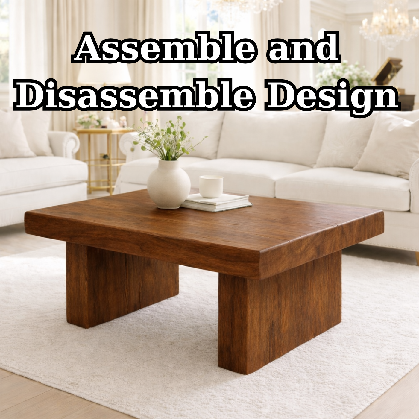 Solid Wood Coffee Table for Modern Living Rooms