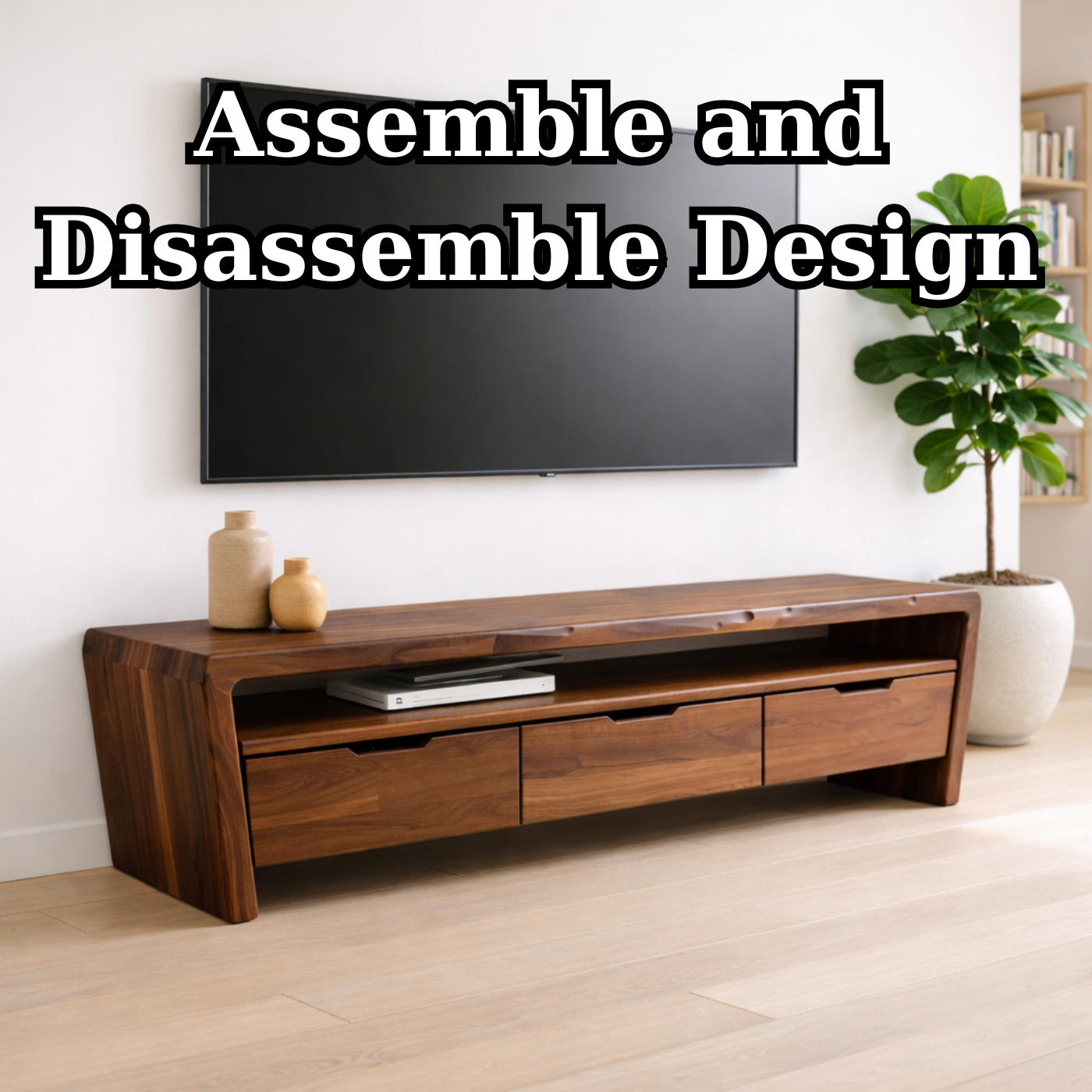 Solid Wood TV Stand with Drawers and Open Shelf for Minimalist Living Spaces