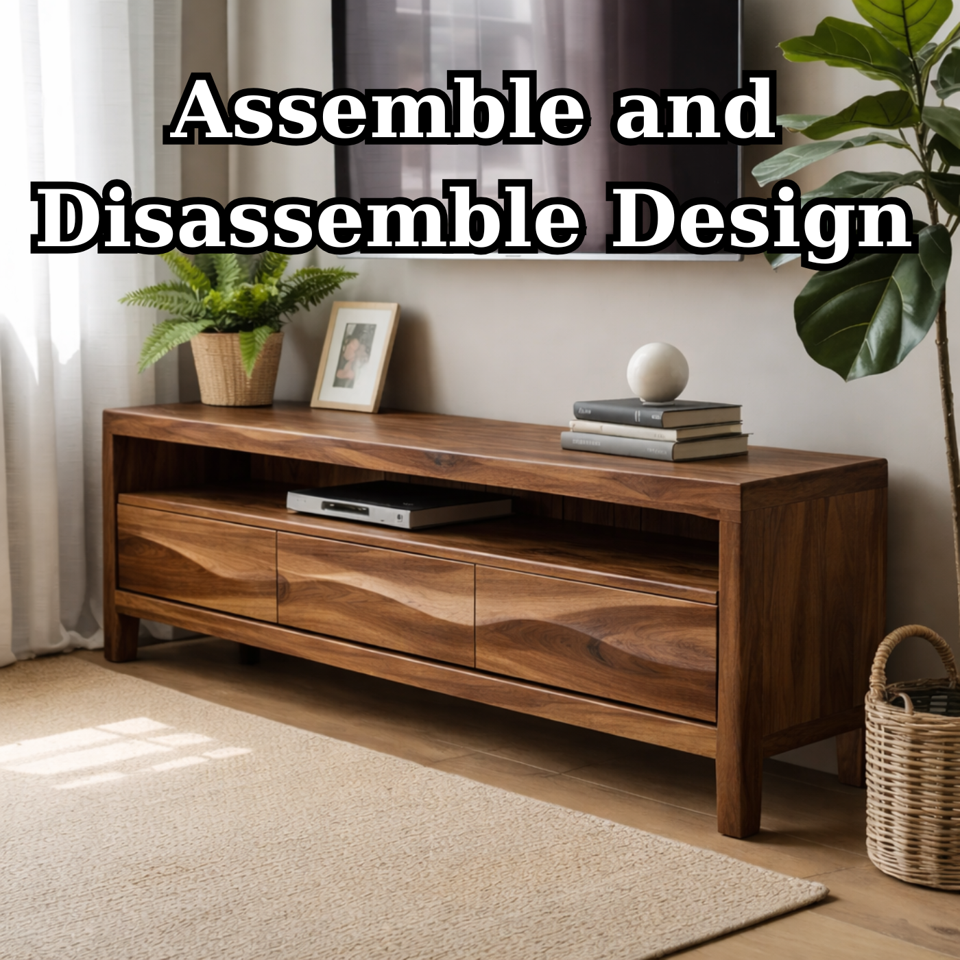 Solid Wood TV Stand with Drawers and Open Shelf for Contemporary Living Rooms