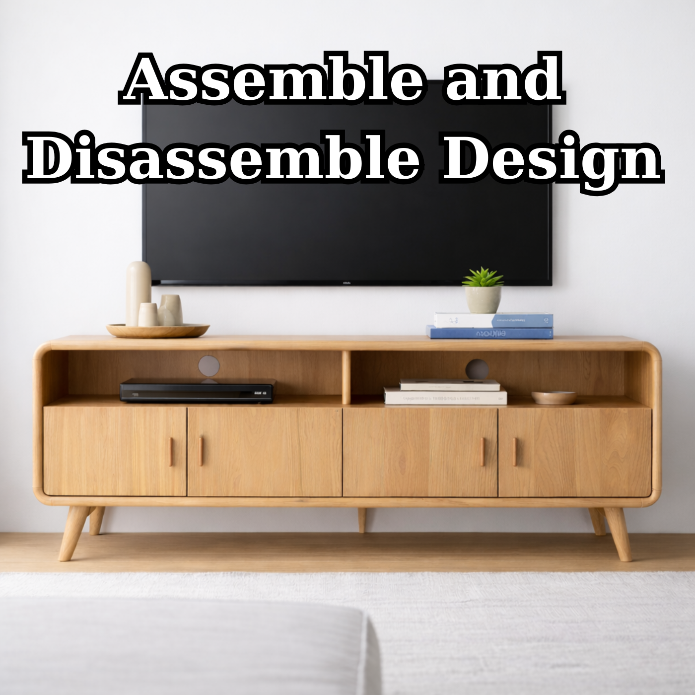 Modern Solid Wood TV Stand for Modern Living Rooms