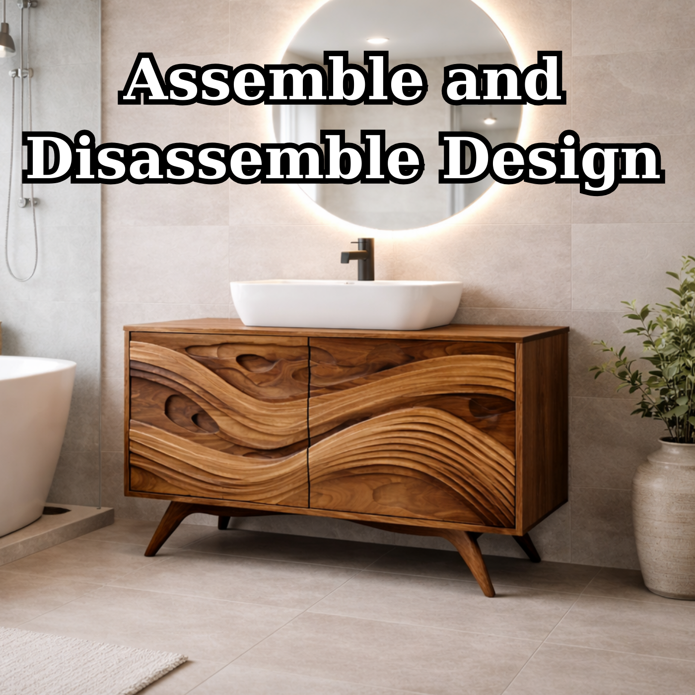 Solid Wood Bathroom Vanity for Modern Bathroom with Storage Cabinet