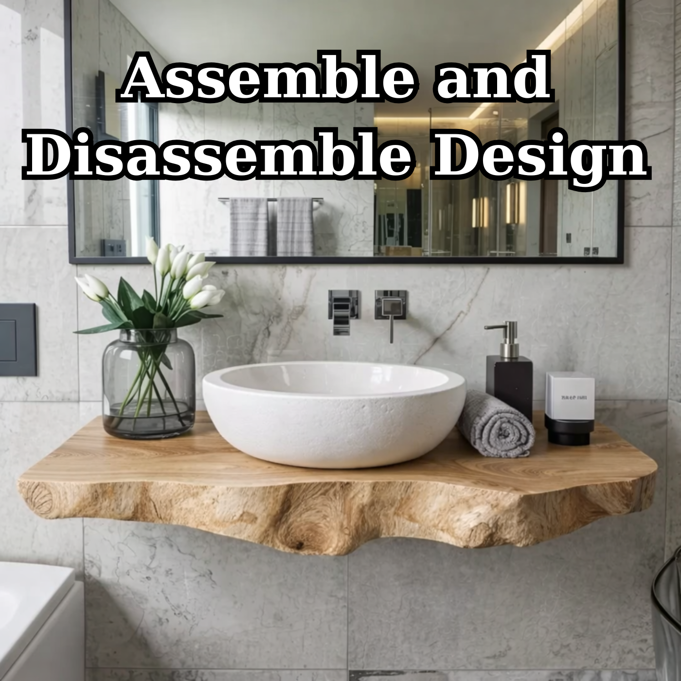 Floating Live Edge Solid Wood Bathroom Vanity Shelf – Natural Wood Wall Mounted Vanity Top