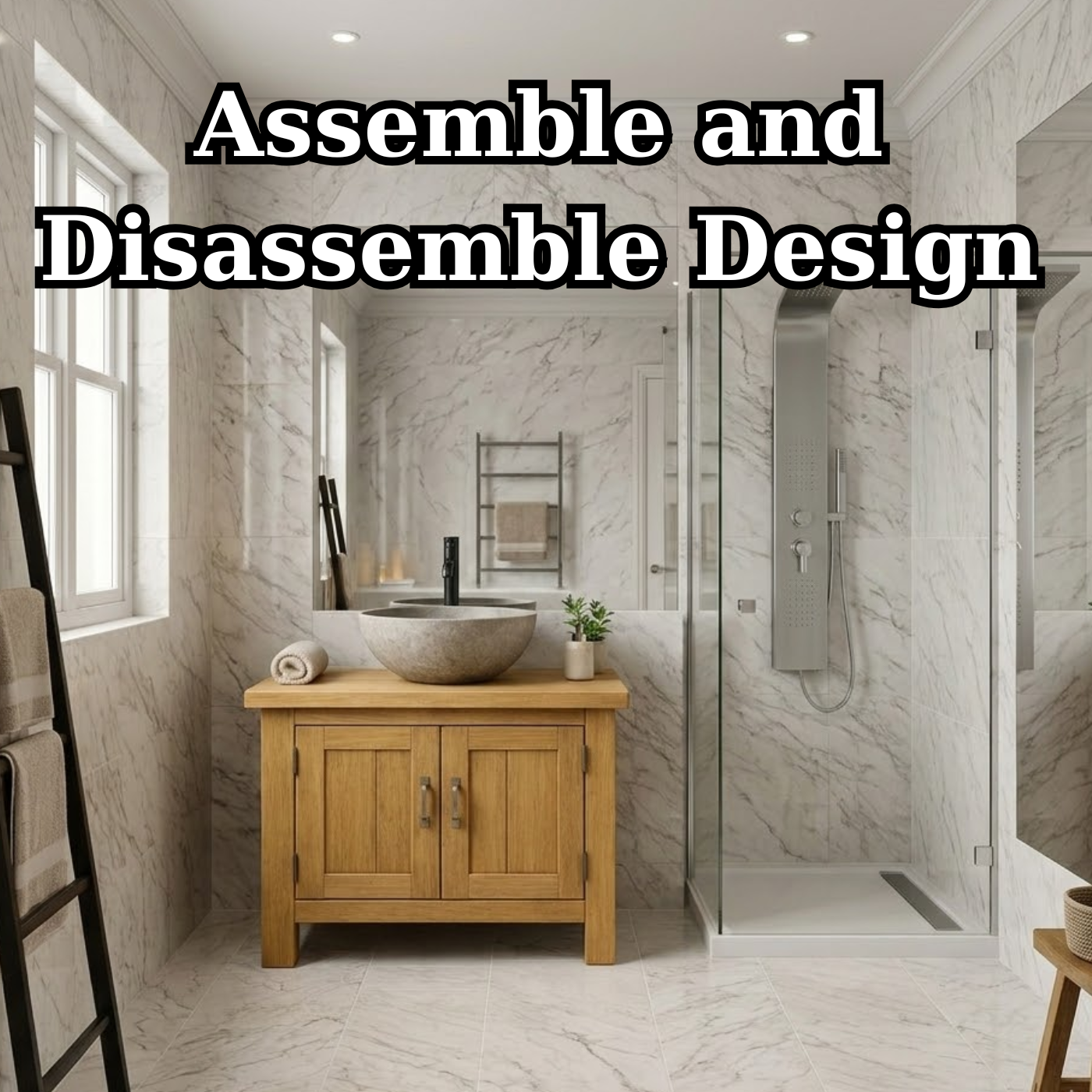 Solid Wood Bathroom Vanity with Double Cabinet Doors for Modern Rustic Spaces