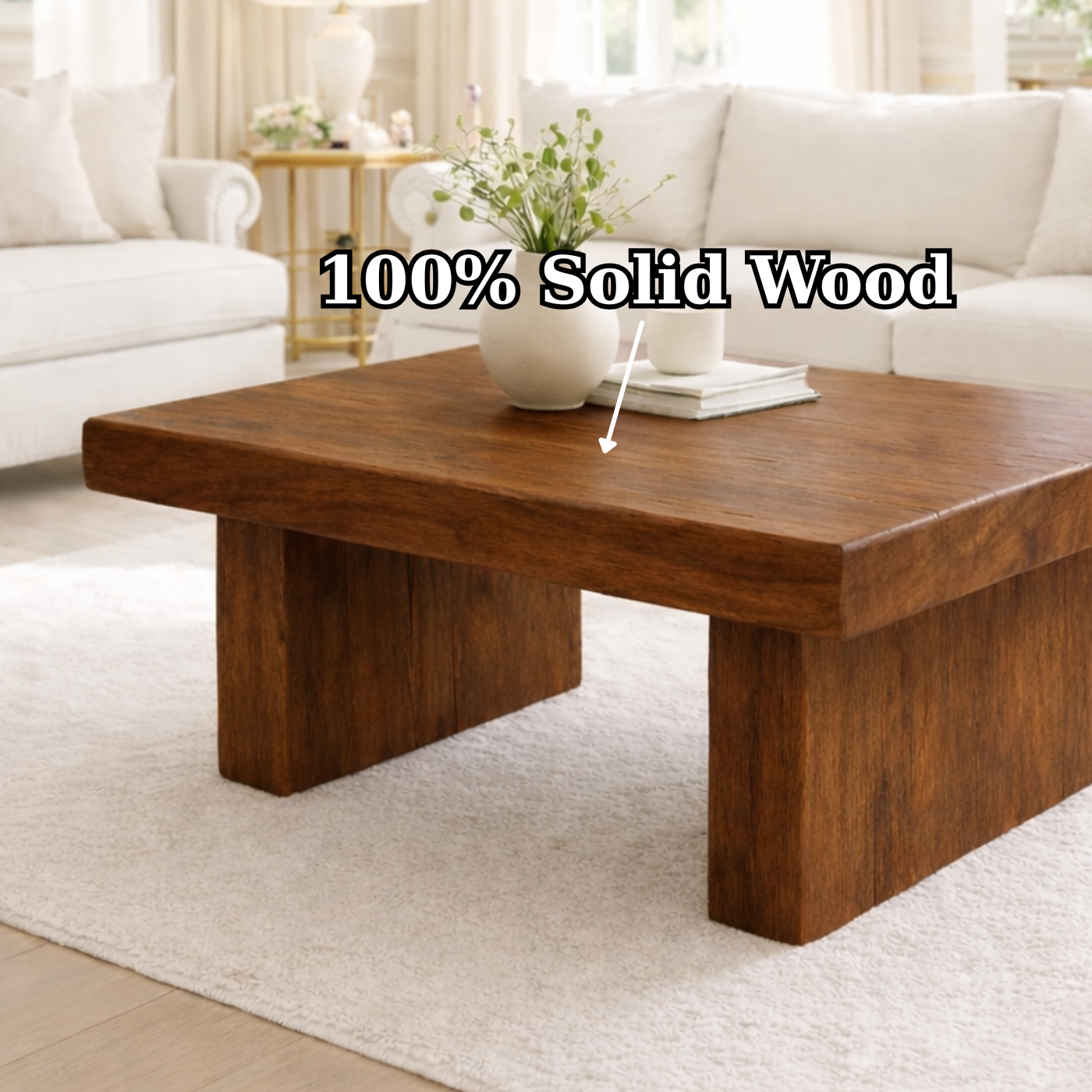 Solid Wood Coffee Table for Modern Living Rooms