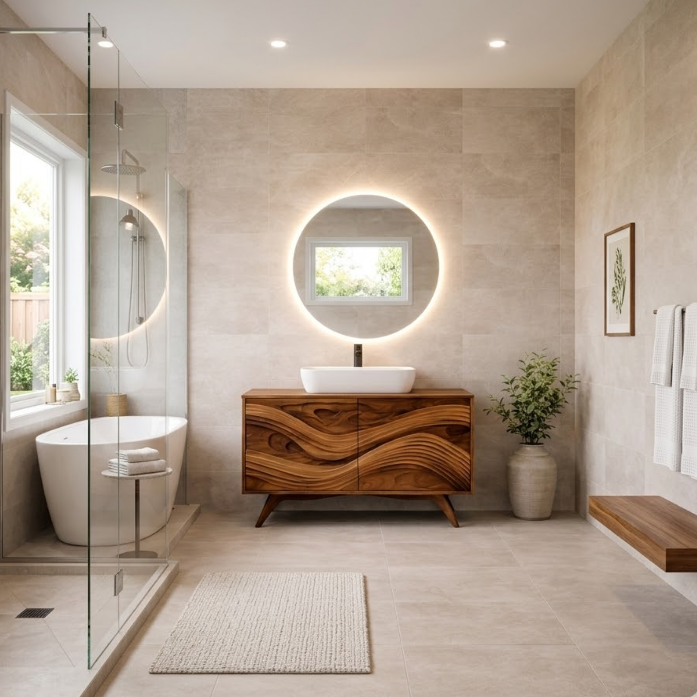 Solid Wood Bathroom Vanity for Modern Bathroom with Storage Cabinet