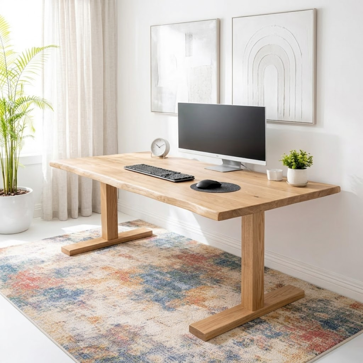 Modern Work Desk Minimalist Office Desk Large Wooden Table Home Office Workspace Desk