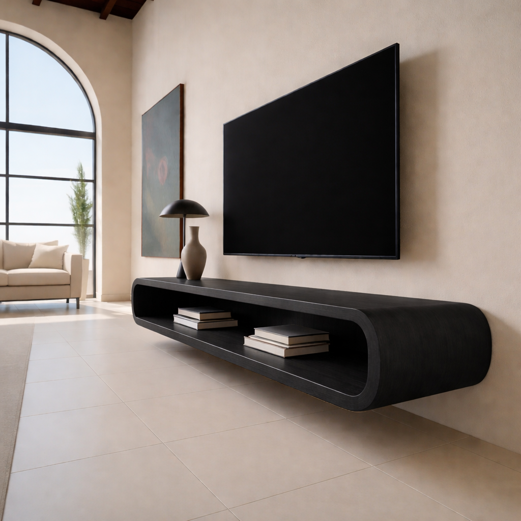 Modern Floating TV Stand Solid Wood – Sleek & Minimalist Design