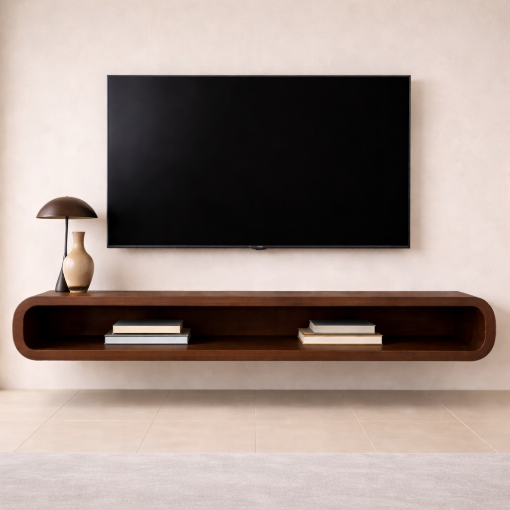 Modern Floating TV Stand Solid Wood – Sleek & Minimalist Design