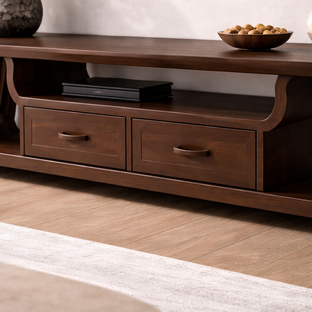 Modern Solid Wood TV Stand with Storage – Stylish & Functional TV Console