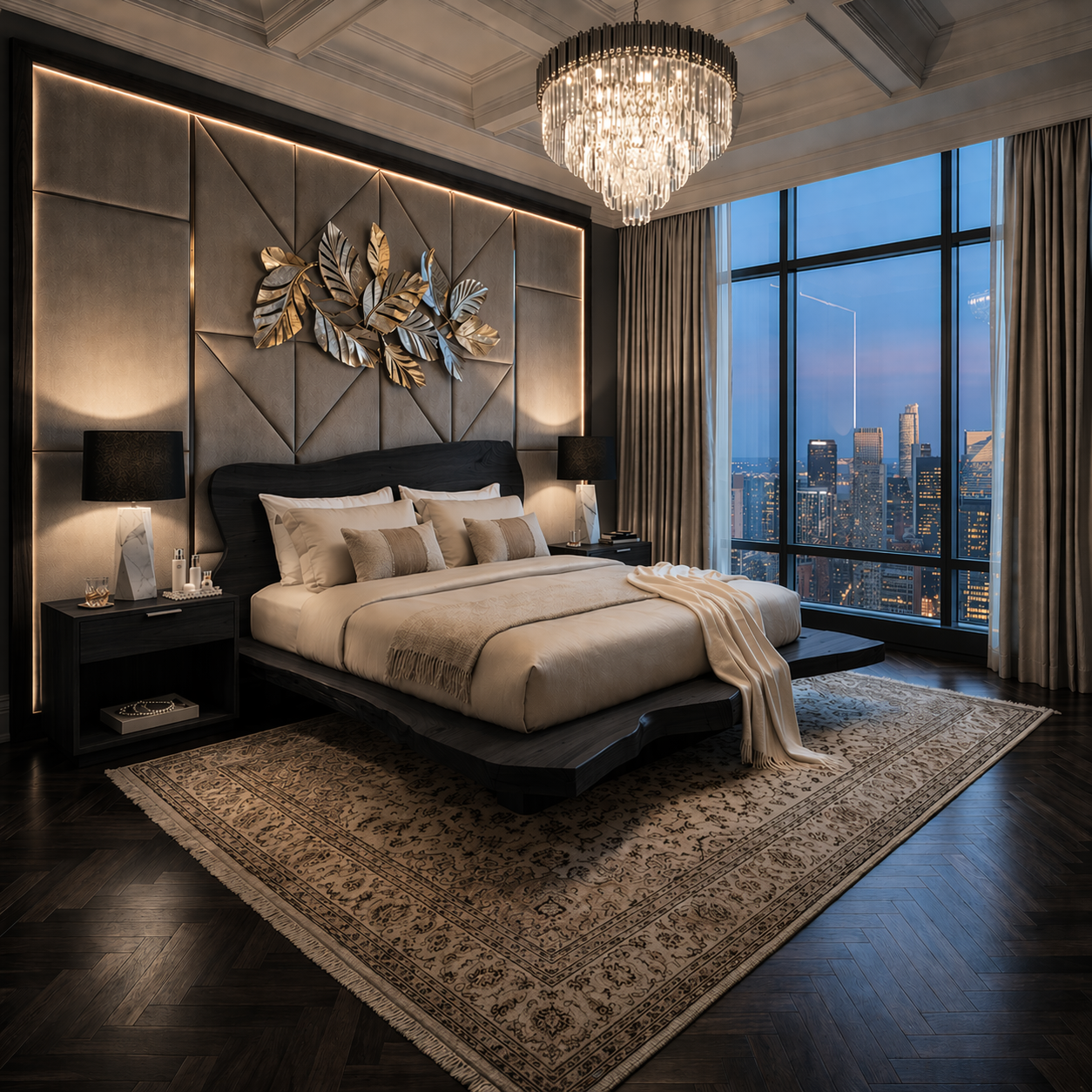 Handcrafted Live Edge Solid Wood Low Profile Platform Bed Frame, Organic Minimalist Furniture