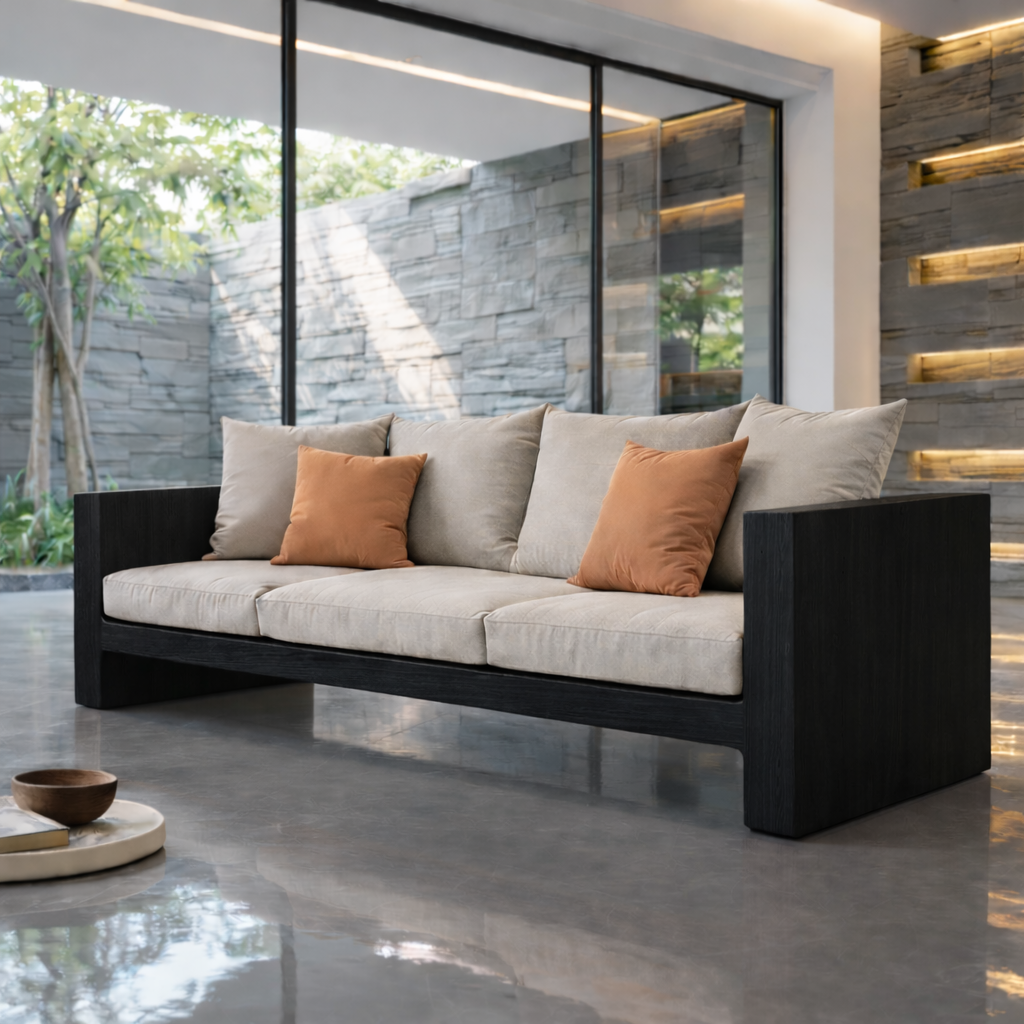 Minimalist Solid Wood Sofa Frame Modern Wooden Couch Base for Living Room