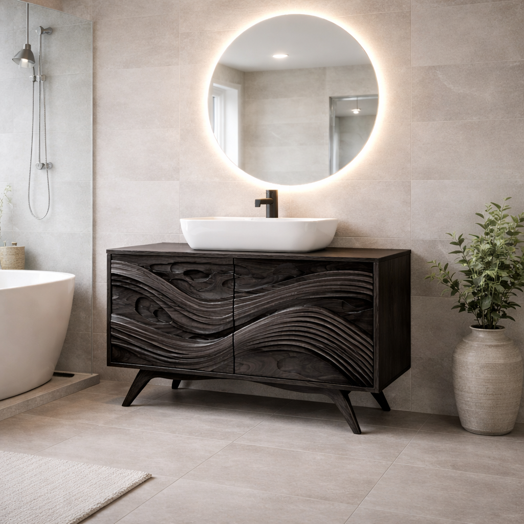 Solid Wood Bathroom Vanity for Modern Bathroom with Storage Cabinet