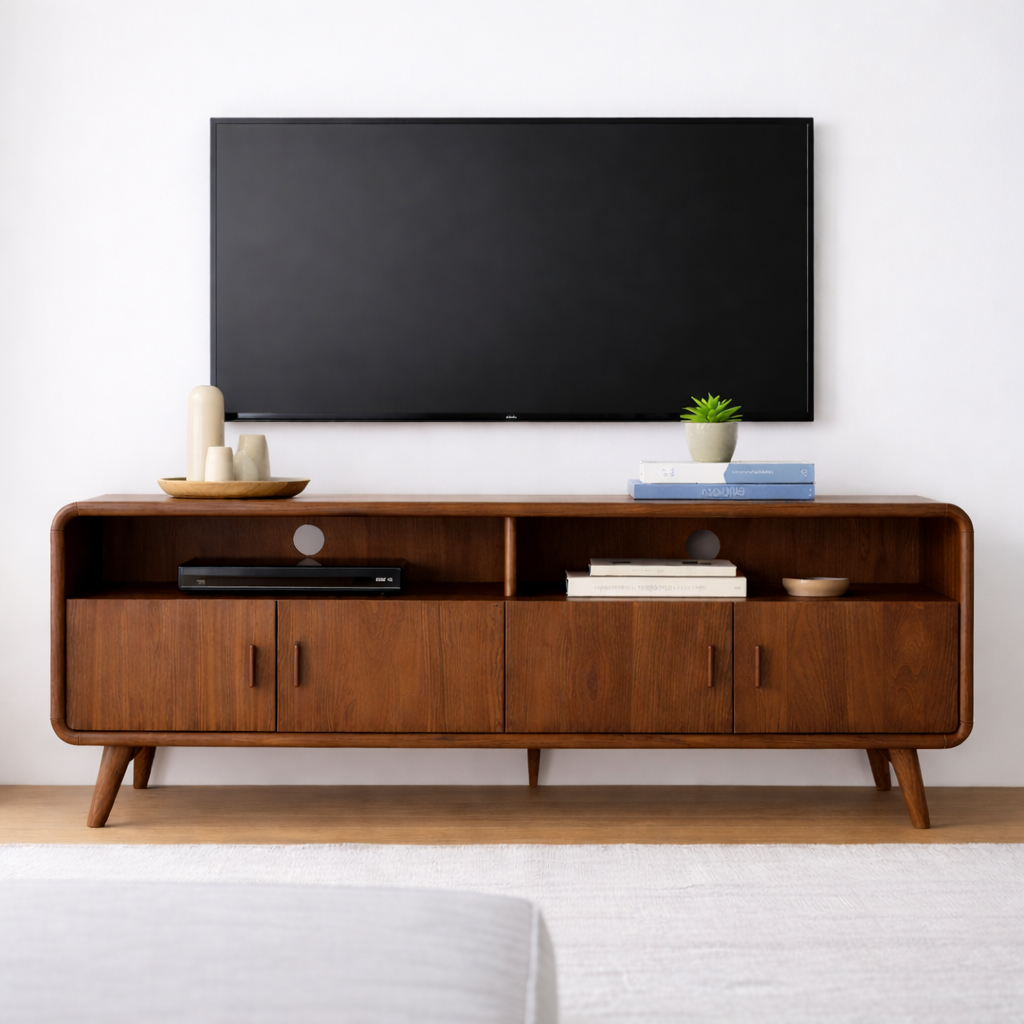 Modern Solid Wood TV Stand for Modern Living Rooms