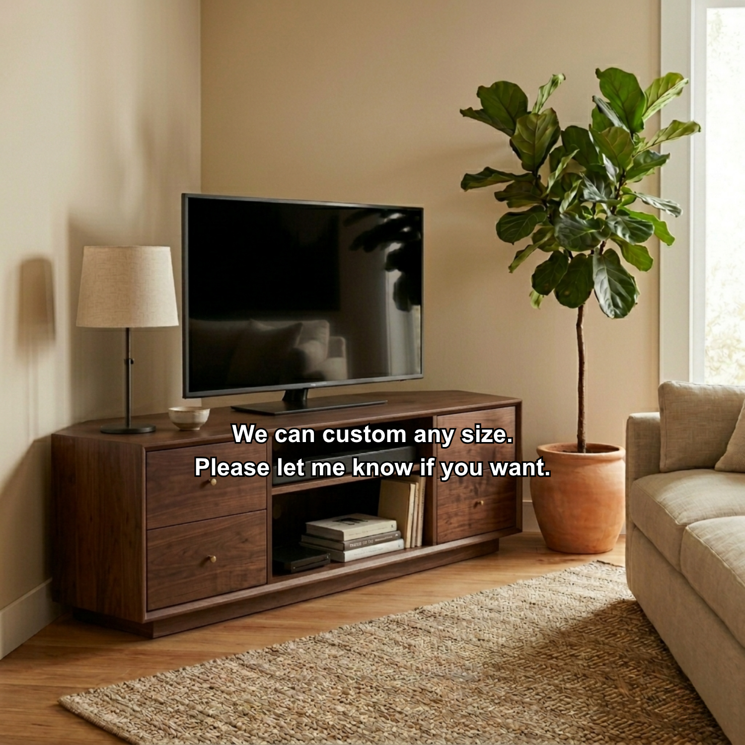 Solid Wood Corner TV Stand with Drawers and Open Media Shelf – Corner Media Console