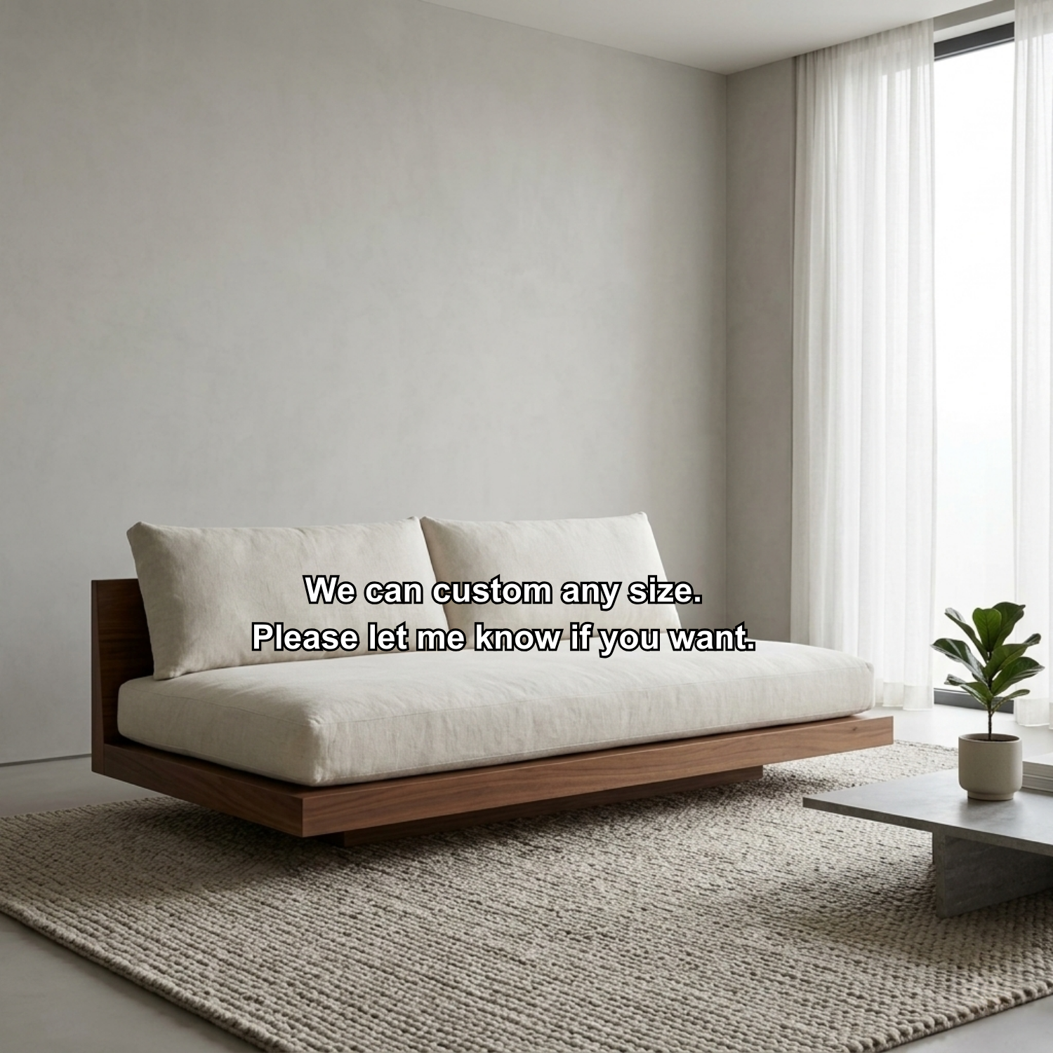 Solid Wood Platform Sofa Frame – Minimalist Low Profile Modern Wood Sofa
