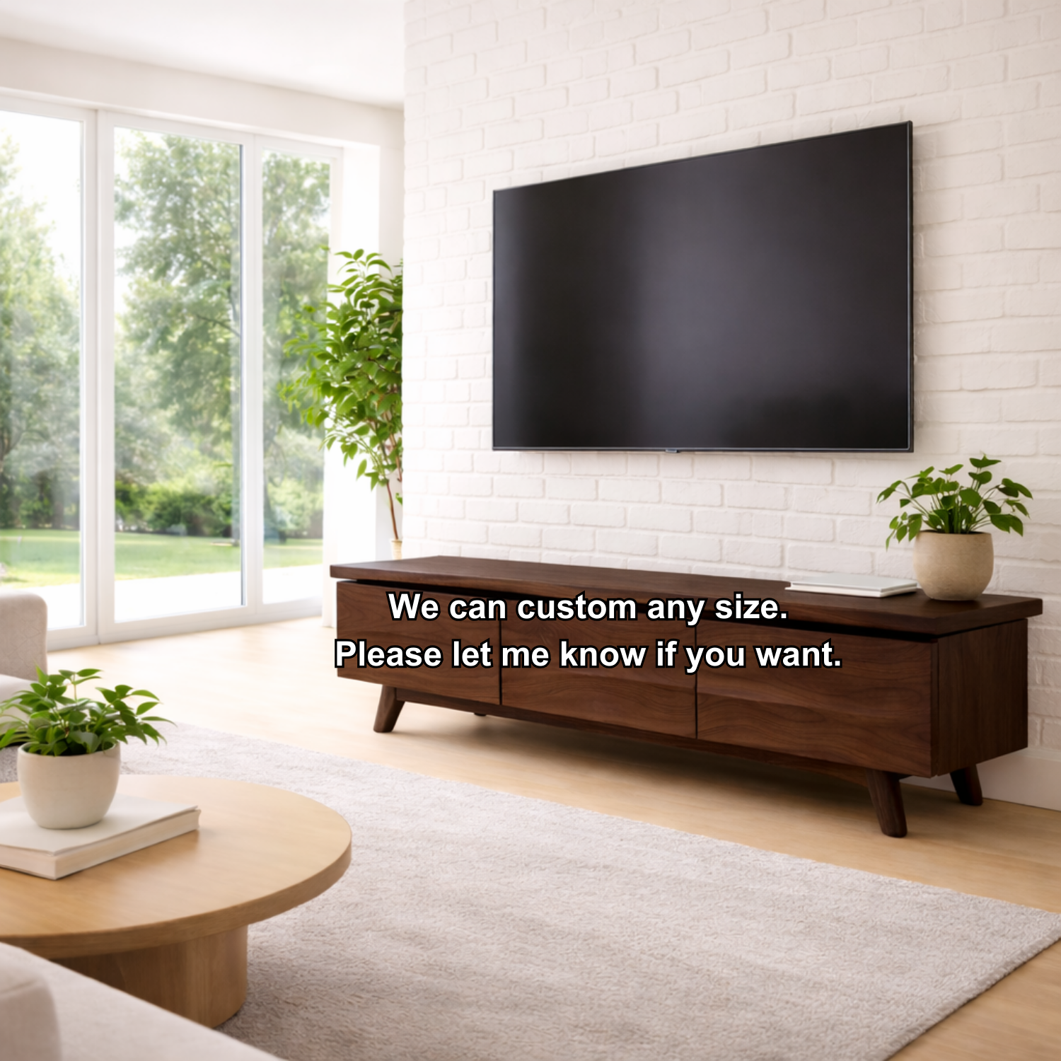 Solid Wood TV Stand with Modern Design and Storage