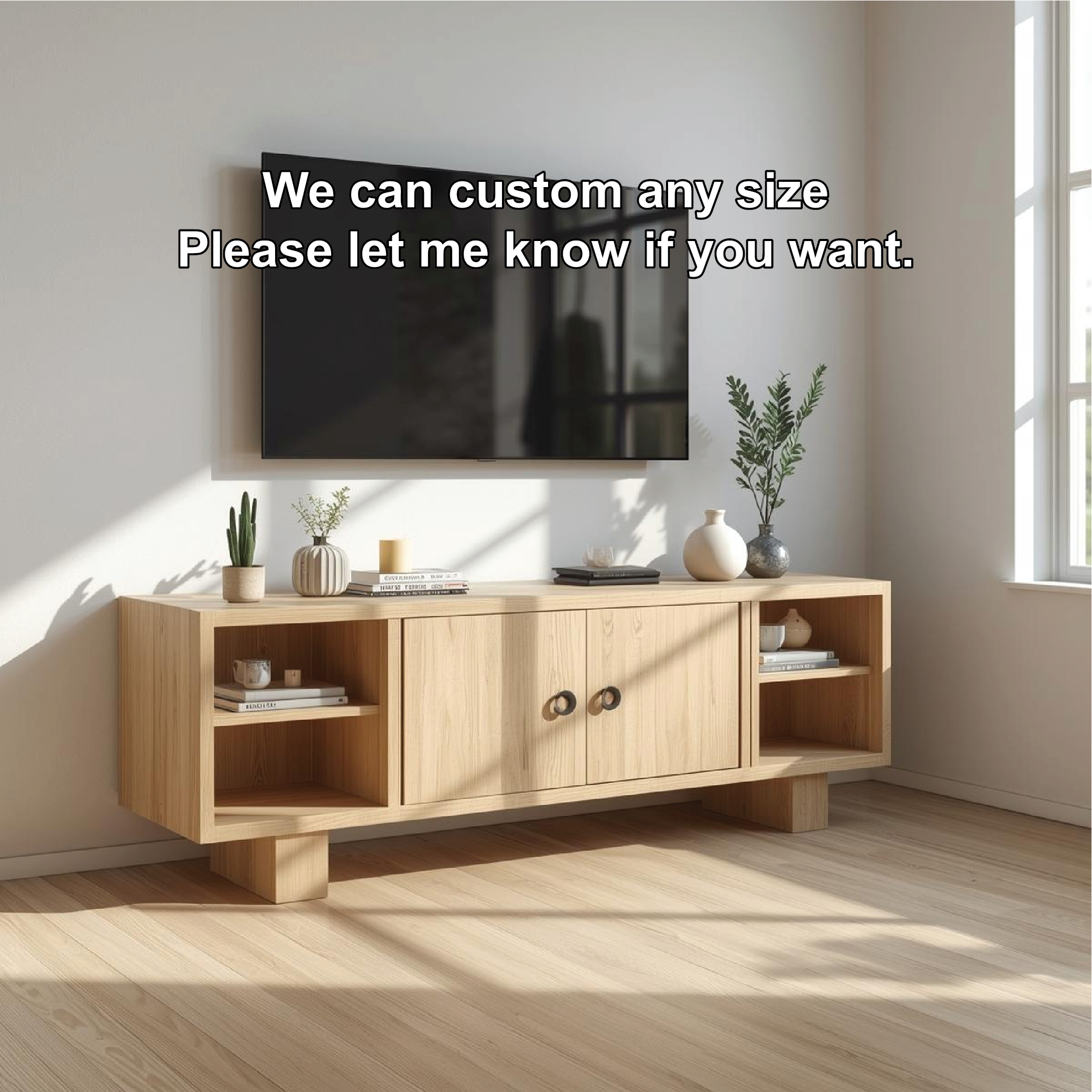 Mid Century Solid Wood TV Stand Modern Media Console Entertainment Center Storage Cabinet