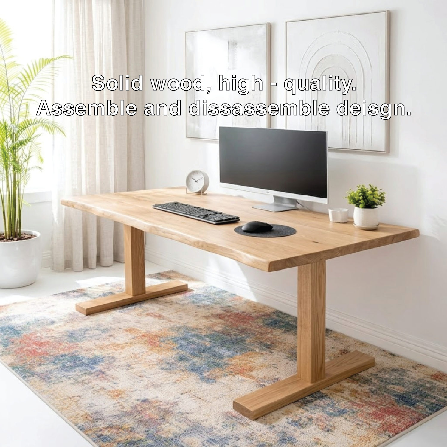 Modern Work Desk Minimalist Office Desk Large Wooden Table Home Office Workspace Desk