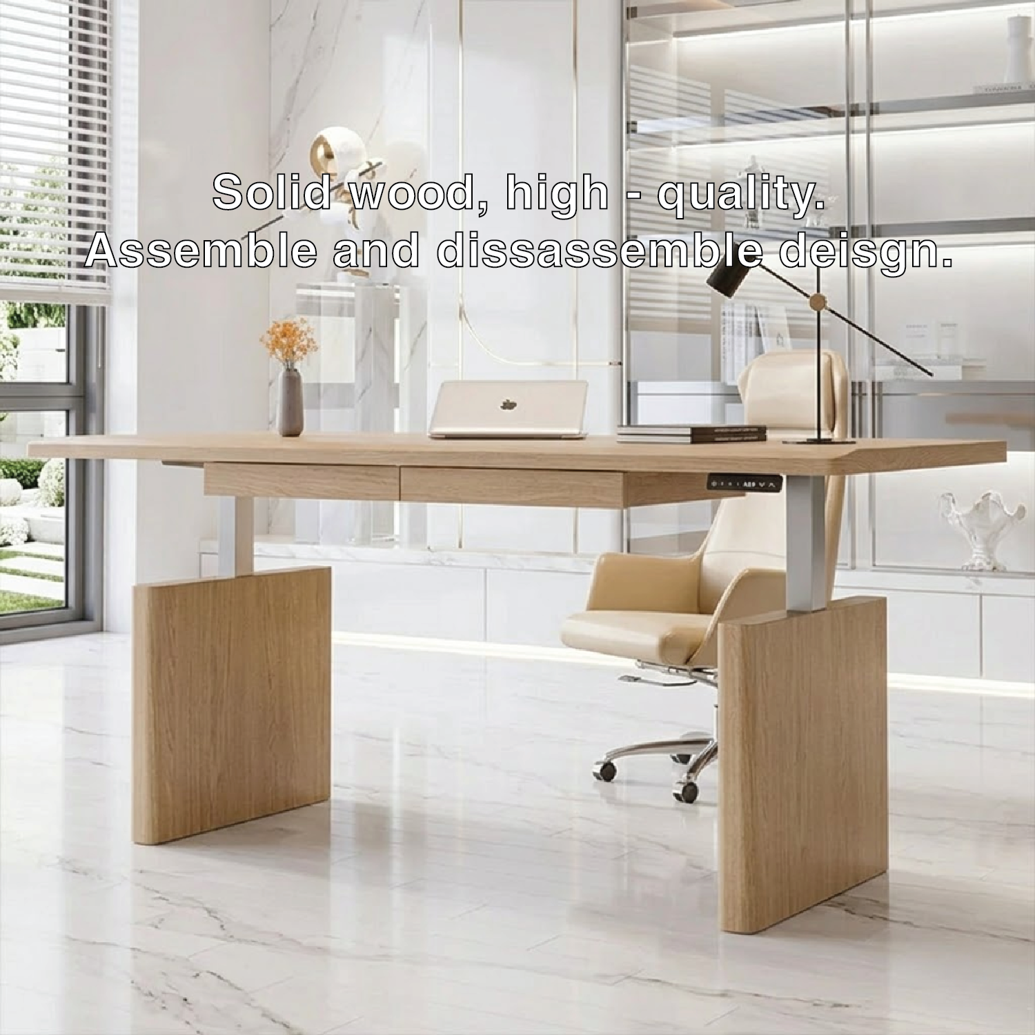 Modern Ergonomic Work Desk with Adjustable Features for Home Office