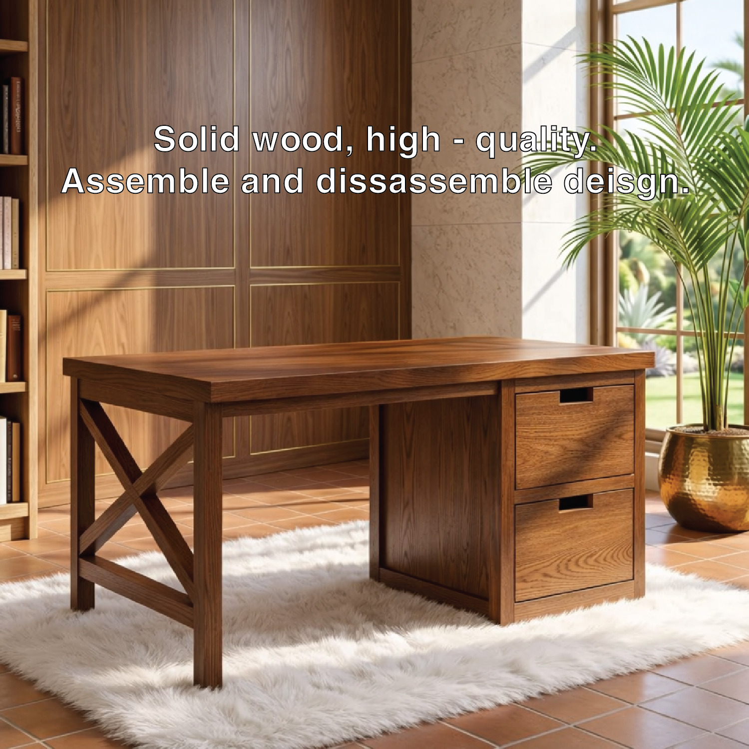 Modern Work Desk with Storage Drawer Minimal Home Office Writing Table Solid Design