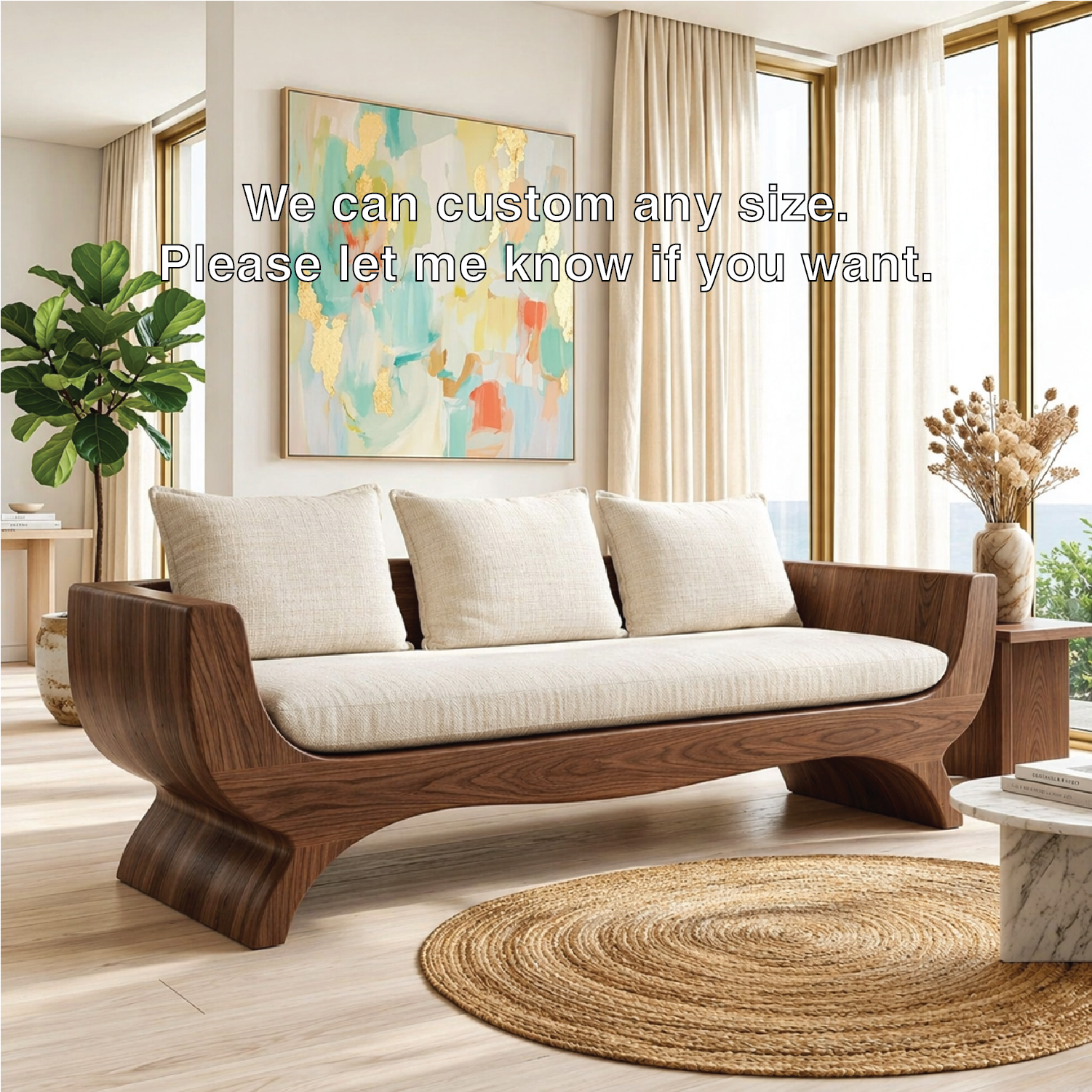 Modern Upholstered Curved Sofa, Sculptural Accent Seating for Elegant Home Interiors