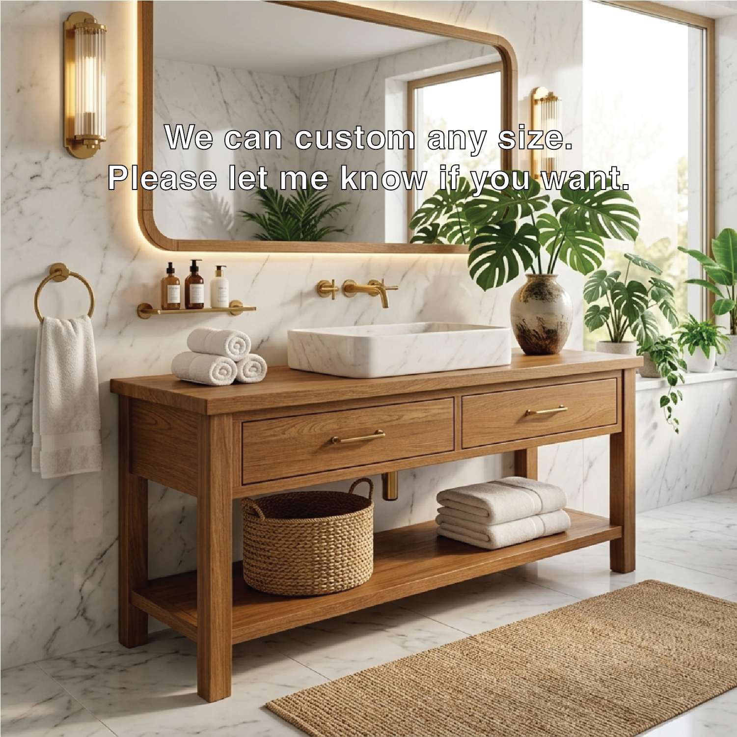 Luxury Wooden Bathroom Vanity - Modern Design with Sink
