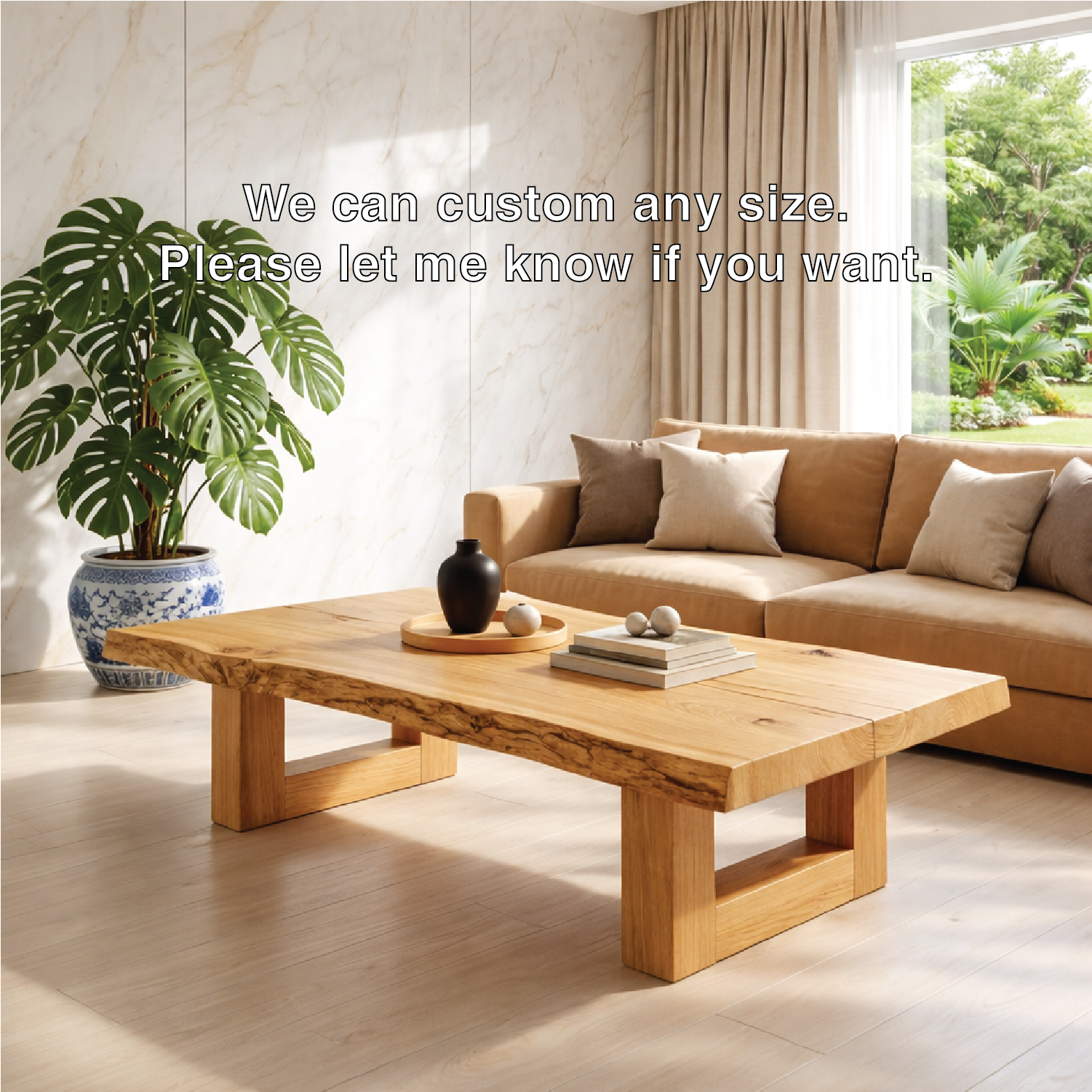 Natural Wood Coffee Table with Modern Design and Minimalist Aesthetic