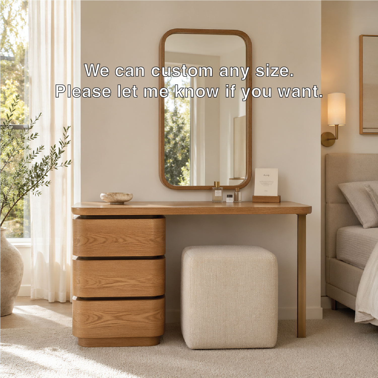Modern Makeup Vanity Desk With Drawers Mirror Dressing Table Bedroom Furniture Set