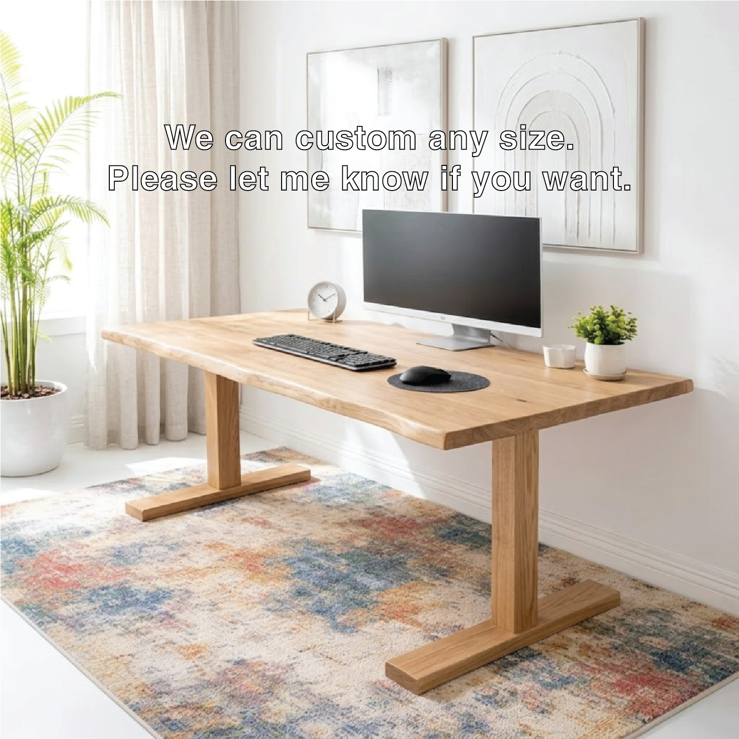 Modern Work Desk Minimalist Office Desk Large Wooden Table Home Office Workspace Desk