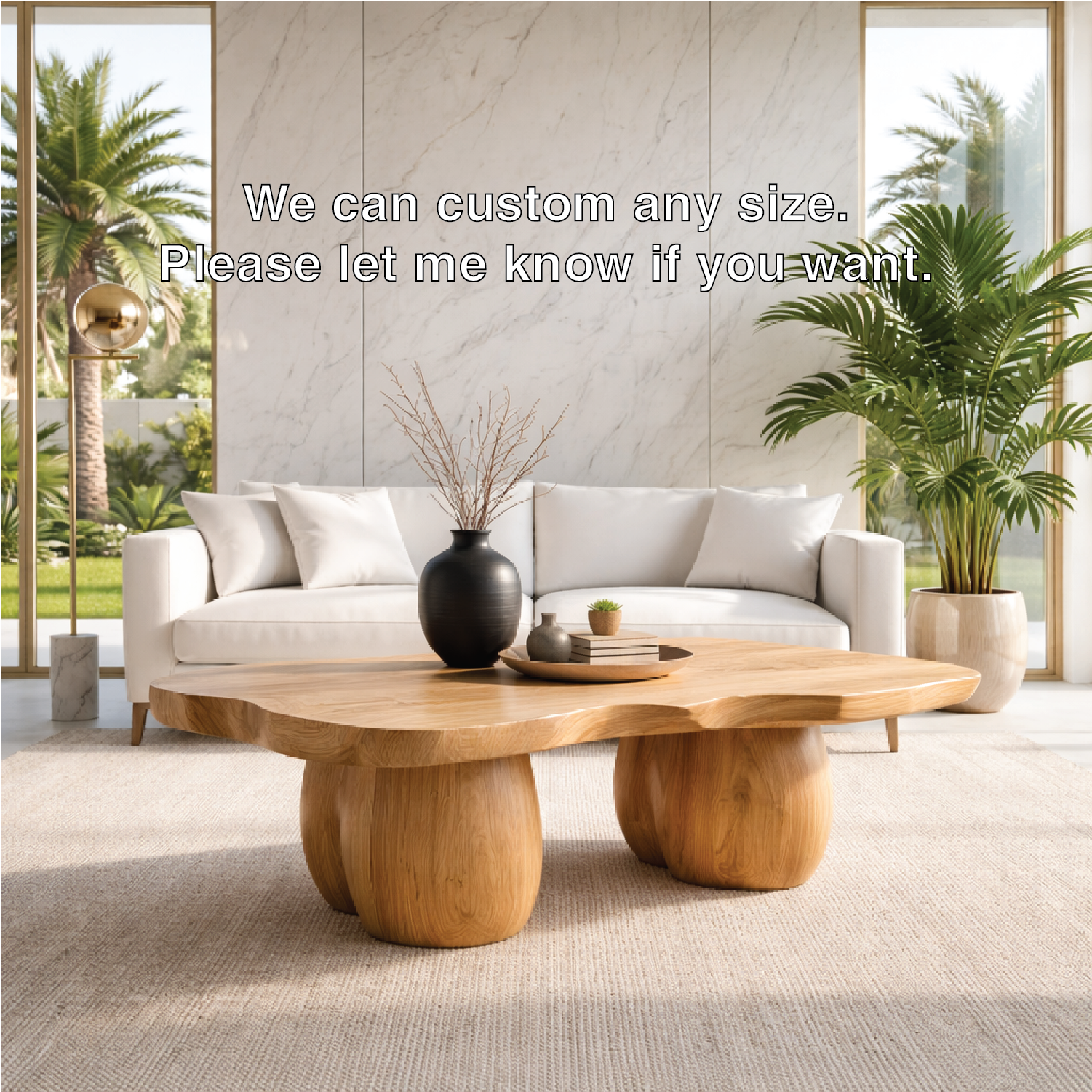 Handcrafted Live Edge Coffee Table with Unique Sculptural Design
