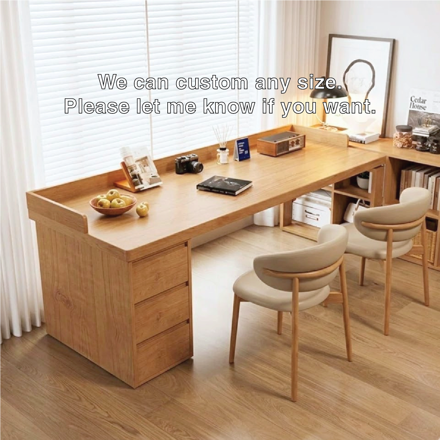 Spacious Work Desk with Storage and Modern Minimalist Design