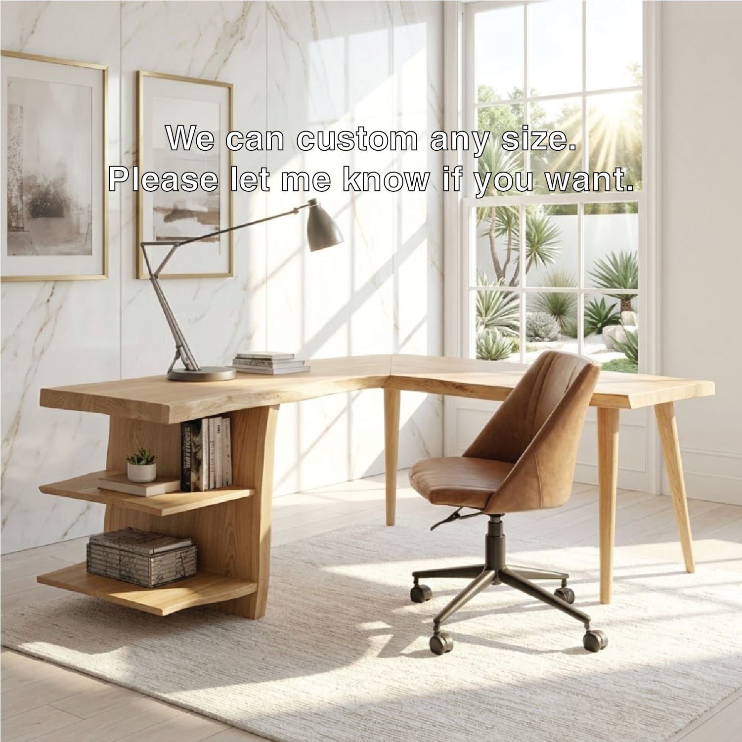 Modern L Shaped Writing Desk with Shelf Home Office Corner Workstation Table