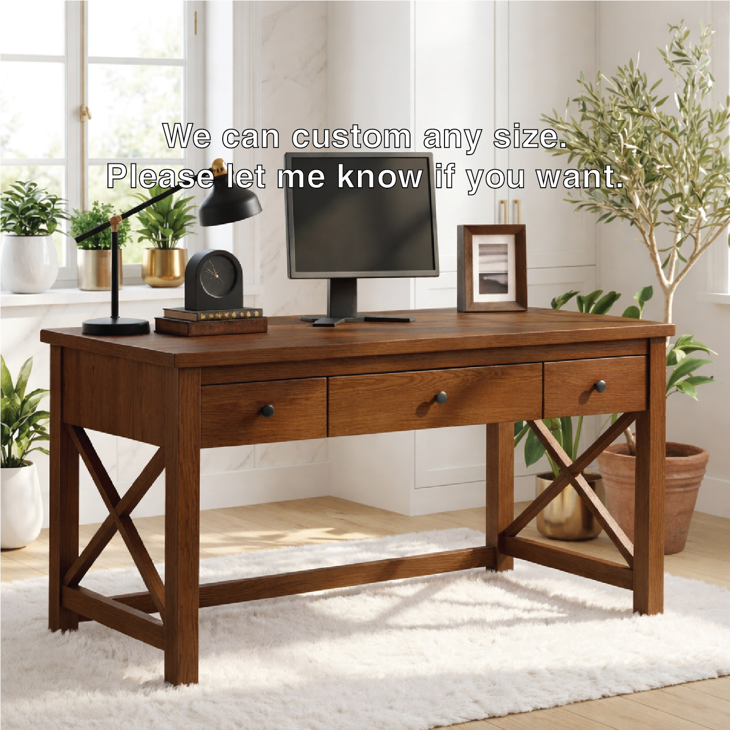 Modern Writing Desk with Drawers Home Office Work Table Minimal Computer Desk Design