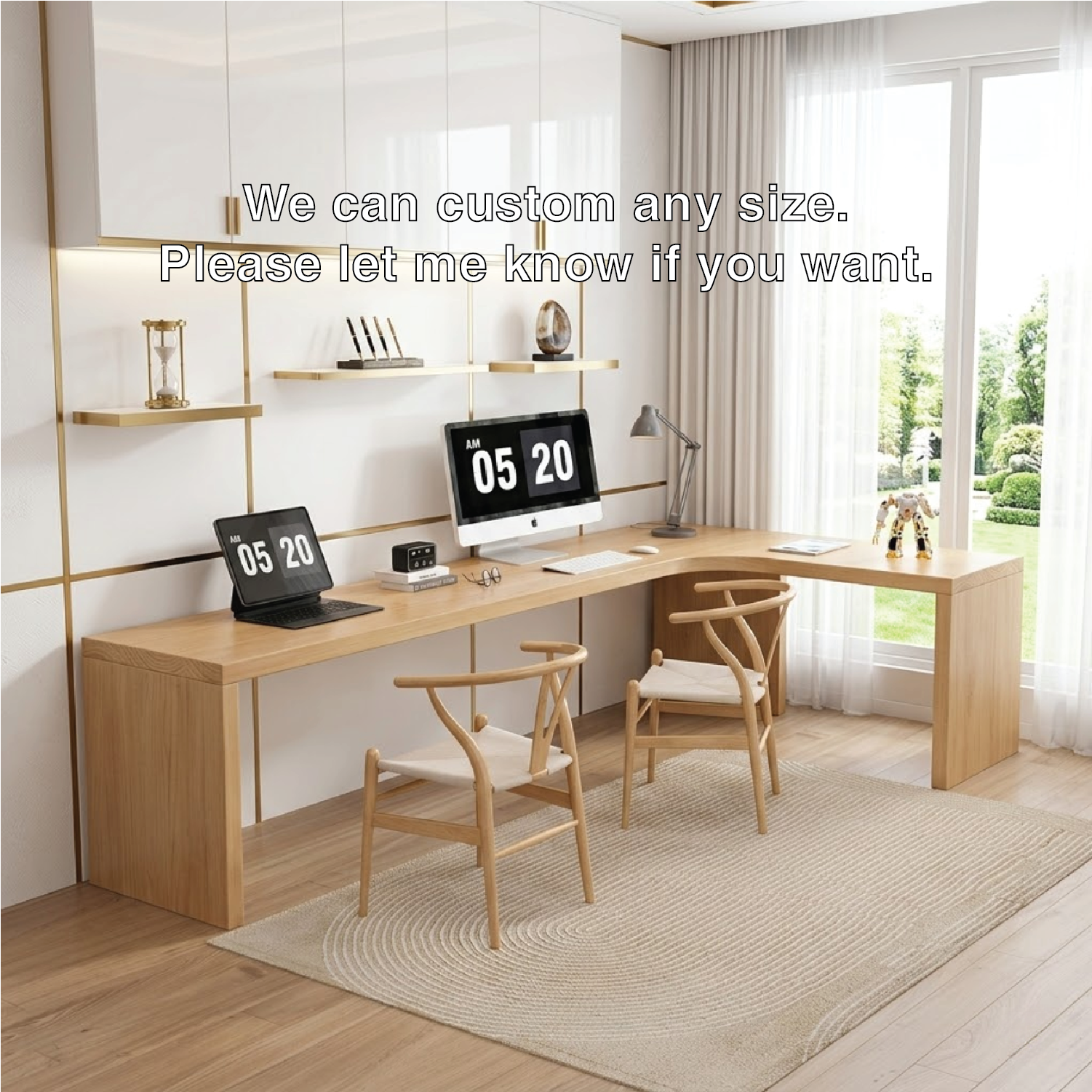 Modern Corner Desk with Dual Workstations for Office and Home Use