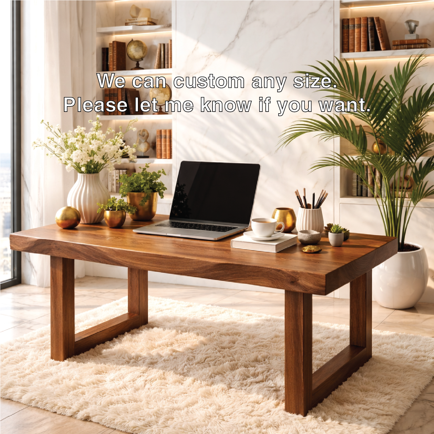 Live Edge Office Desk Natural Edge Writing Table Rustic Workspace Home Office Furniture