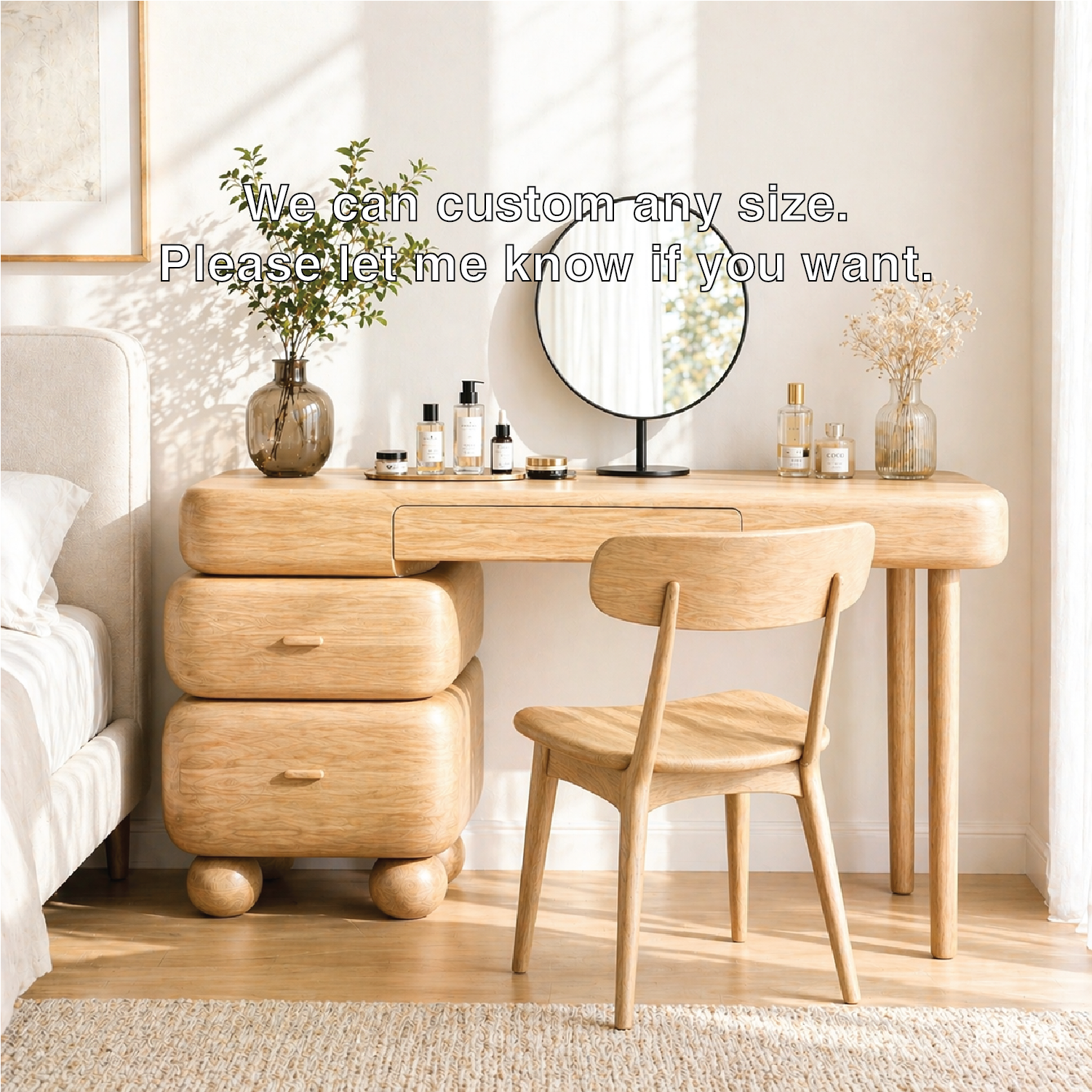 Modern Makeup Vanity Desk With Drawers Dressing Table Bedroom Beauty Station Set