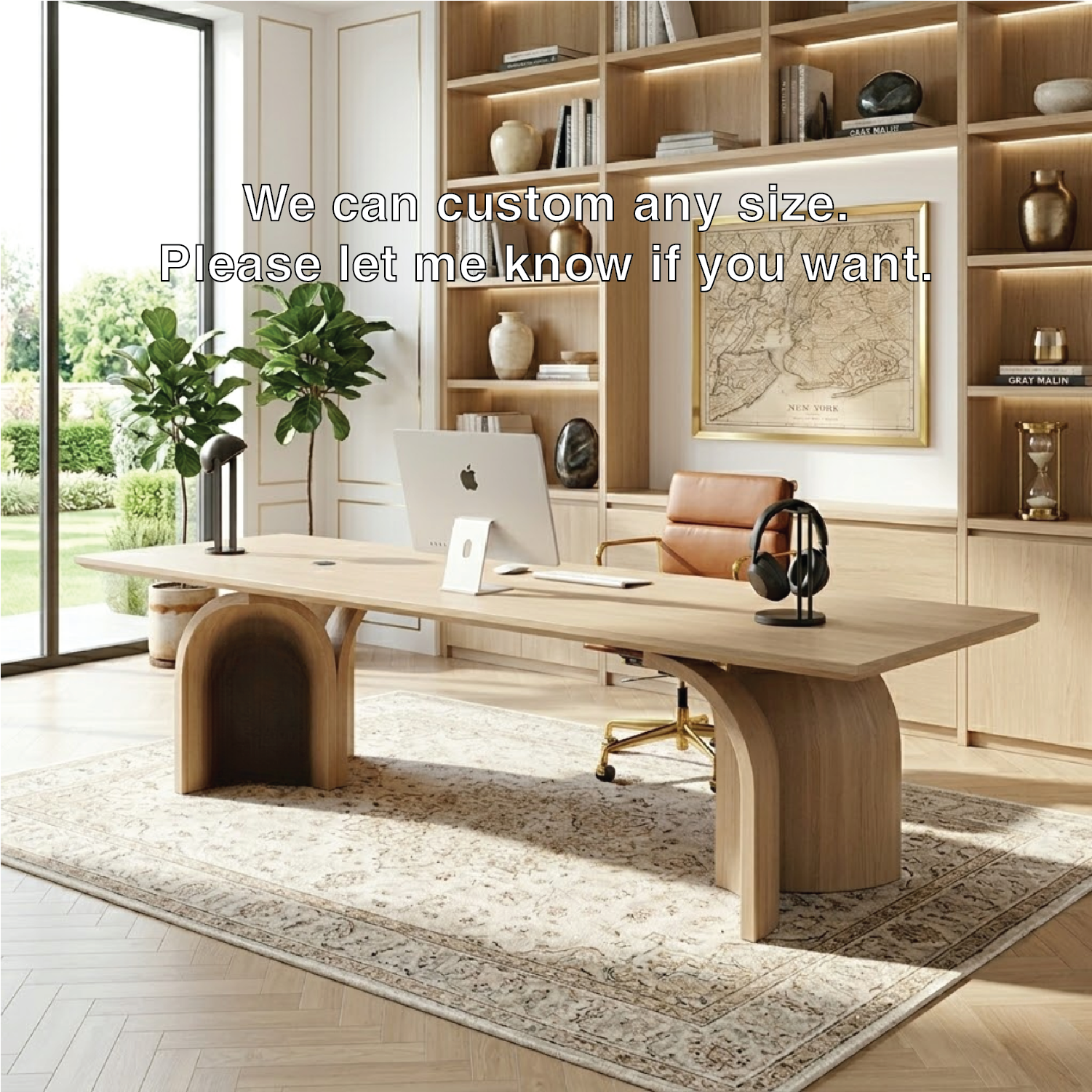 Large Executive Office Desk, Modern Work Table, Minimalist Home Office Writing Desk