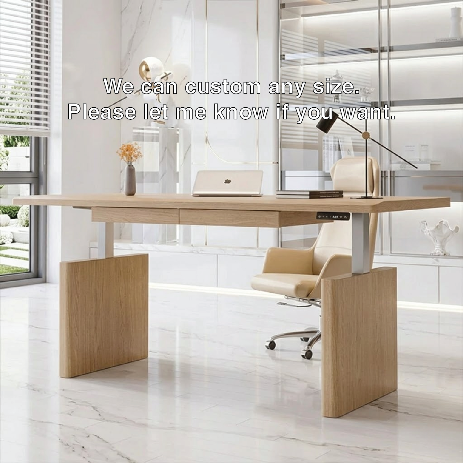 Modern Ergonomic Work Desk with Adjustable Features for Home Office