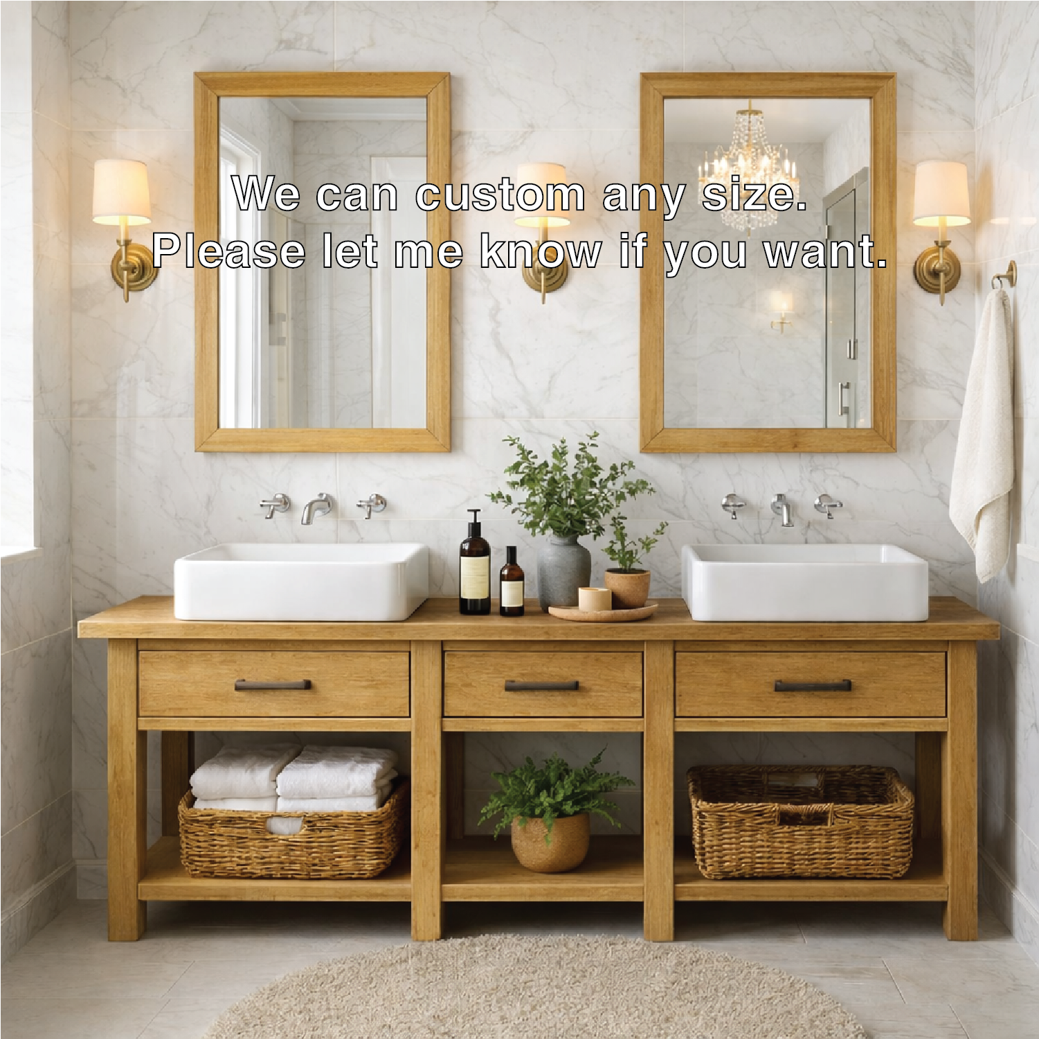 Modern Farmhouse Double Bathroom Vanity Cabinet Wood Vanity Base With Drawers Storage