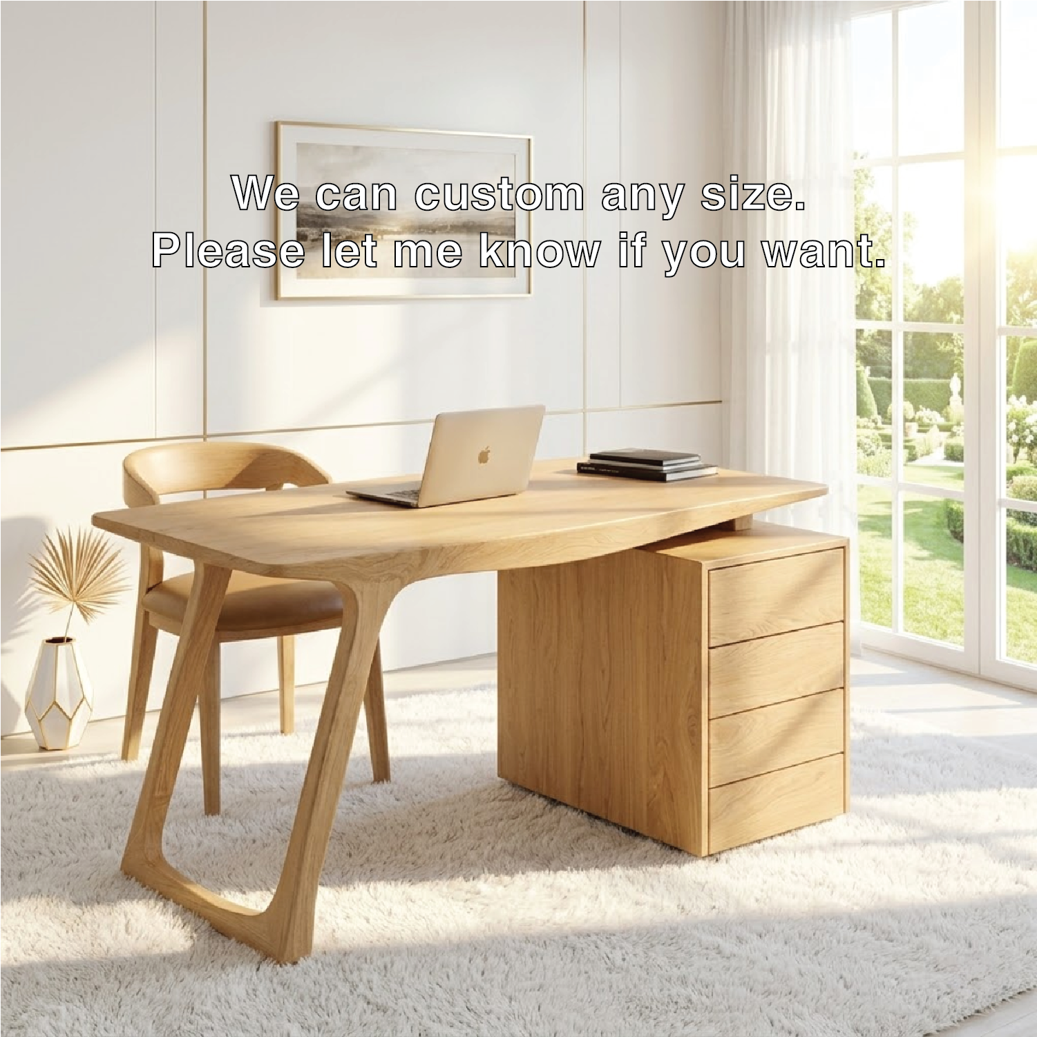 Modern Writing Desk with Drawers Minimal Home Office Work Table Elegant Design